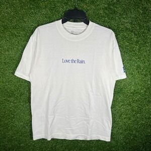 Portland Gear Love the Rain Graphic T-Shirt‎ Mens Small White Cotton Made in USA